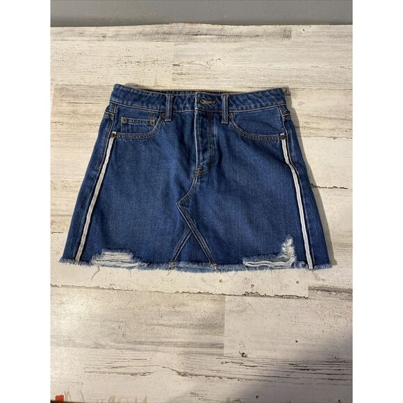 American Eagle Women's Distressed Skirt 2 High Rise Festival Mini - Picture 1 of 4